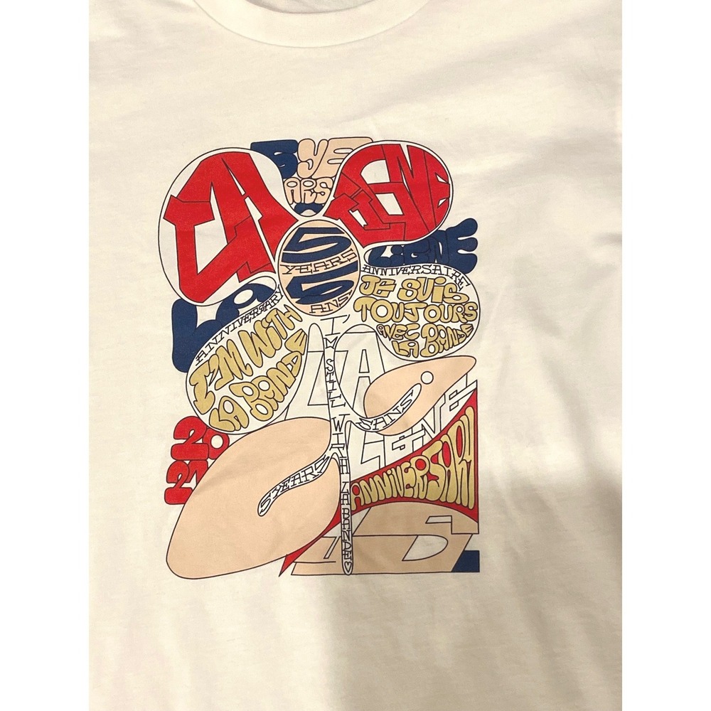 La Ligne Womens 5 Year Anniversary Graphic Long Sleeve T-Shirt White Cotton S - Picture 3 of 5